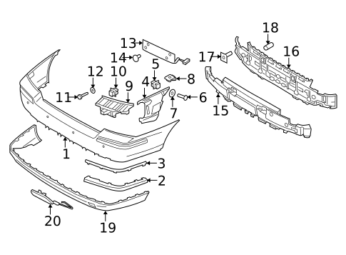 Bumper & Components - Rear for 2007 Volvo S60 #1