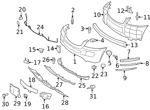 Bumper & Components - Front for 2009 Mercedes-Benz GL 450 #0
