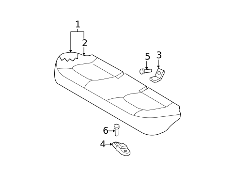 Rear Seat Components for 2005 Kia Spectra #2