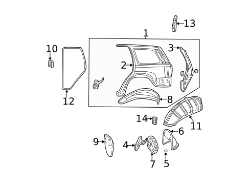 Quarter Panel & Components for 2002 Jeep Grand Cherokee #0