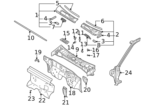 Cowl for 2003 Nissan Frontier #1