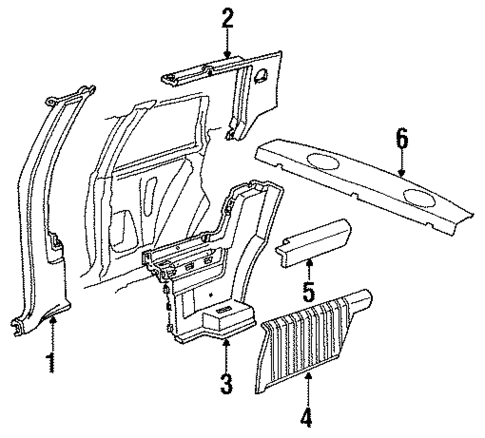 Interior Trim - Quarter Panels for 1987 Buick Century #0