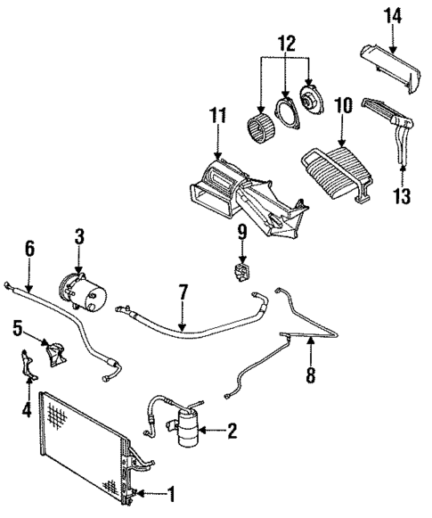 Condenser, Compressor & Lines for 1994 Saturn SW2 #0