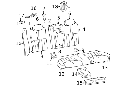 REAR SEAT COMPONENTS for 2008 Jaguar S-Type #0