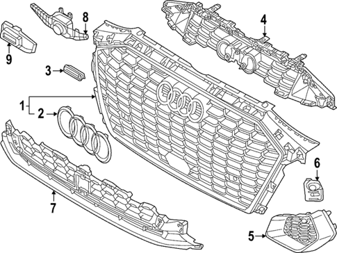 Grille & Components for 2024 Audi RS3 #0