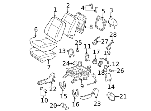 Front Seat Components for 2008 Toyota Matrix #2