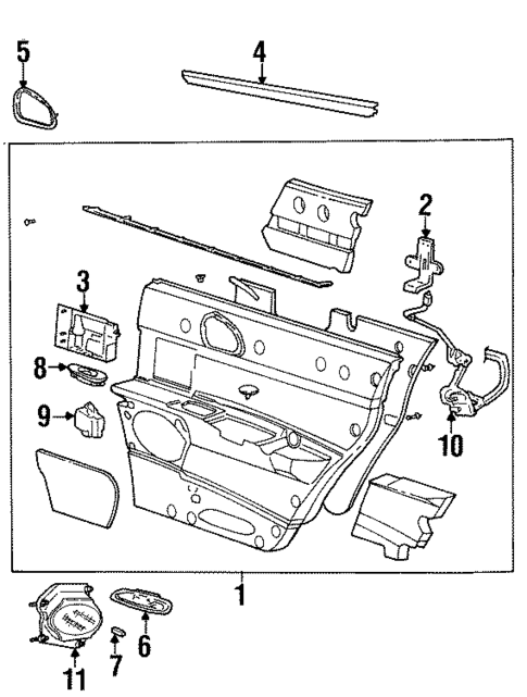 Rear Door for 1996 Lincoln Continental #2