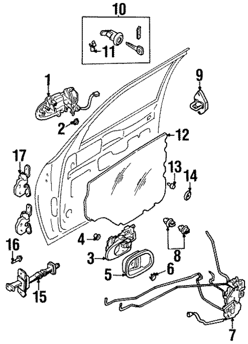 Lock & Hardware for 1998 Kia Sephia #0