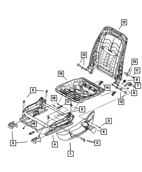 Front Seats - Adjusters, Recliners, Shields and Risers for 2009 Dodge Charger #3
