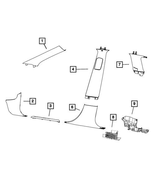 Panels-Moldings-Scuff Plates, Pillar, Cowl, 1/4 Panel Trim and Cargo Covers for 2011 Dodge Durango #1