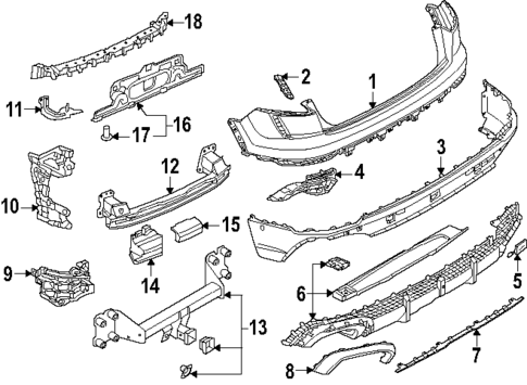 Bumper & Components - Rear for 2025 Audi RS Q8 #0