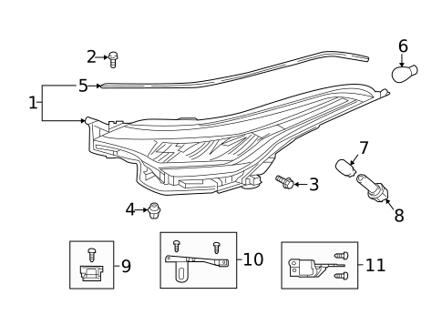 Headlamp Components for 2021 Toyota C-HR #1