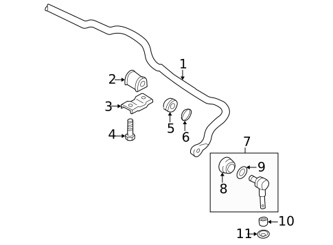 Stabilizer Bar & Components for 2005 Kia Optima #0