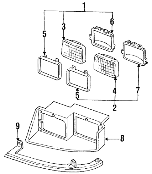 Headlamp Components for 1986 Pontiac Grand Am #0