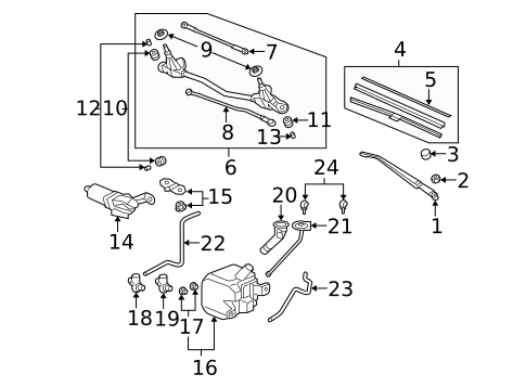 Wiper & Washer Components for 2008 Honda Fit #0