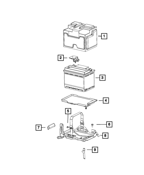 Battery, Battery Tray and Cables for 2019 Fiat 500L #1