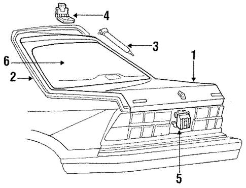 Liftgate for 1991 Dodge Shadow #0