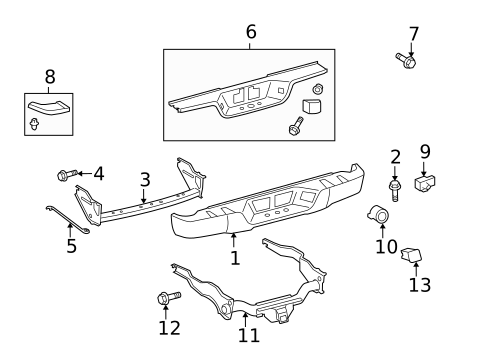 Bumper & Components - Rear for 2011 Toyota Tundra #0