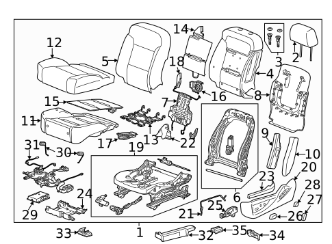 Driver Seat Components for 2016 GMC Sierra 2500 HD #0