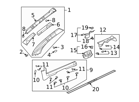 Interior Trim - Pillars for 2004 Saturn Ion #1