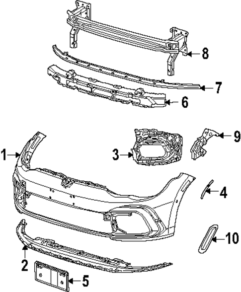 Bumper & Components - Front for 2025 Volkswagen Golf R #0