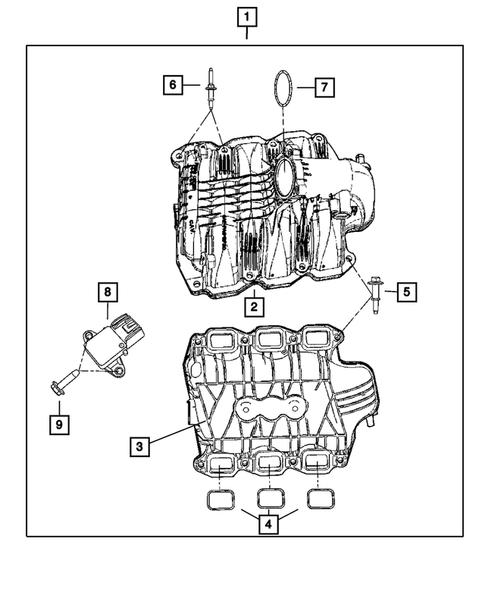 Manifolds and Vacuum Fittings for 2009 Jeep Liberty #1