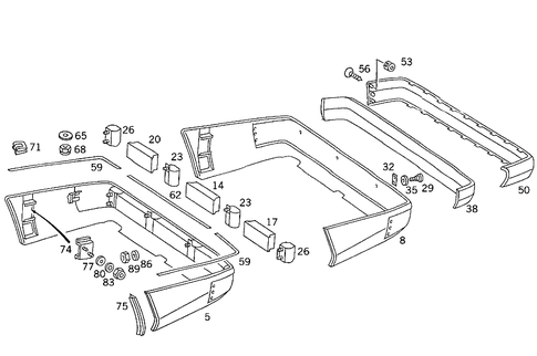 Rear Bumper for 1986 Mercedes-Benz 300E #0