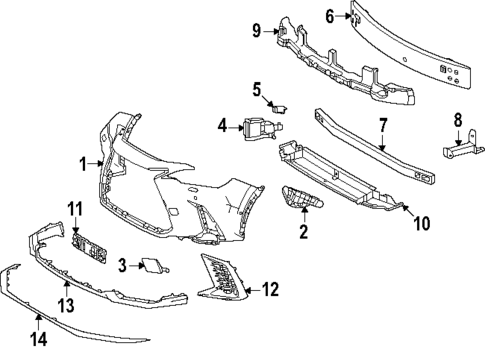 Bumper & Components - Front for 2025 Lexus NX350 #0
