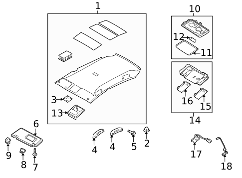 Interior Trim - Roof for 2008 Nissan Versa #0