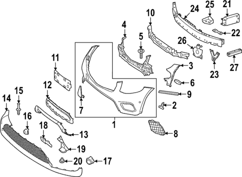 Bumper & Components - Front for 2019 Mercedes-Benz GLC300 #1