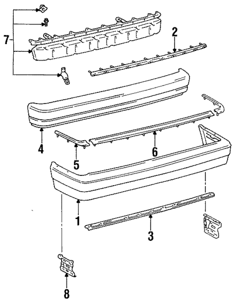 Bumper & Components - Rear for 1986 Toyota Cressida #0