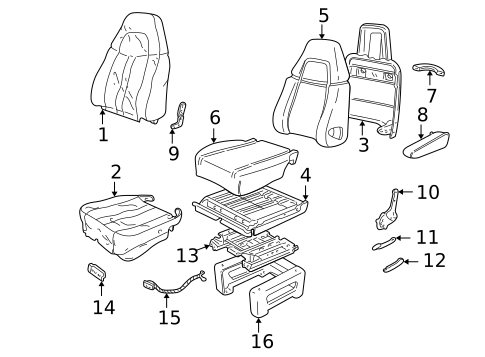 Front Seat Components for 1996 Chevrolet Express 1500 #1