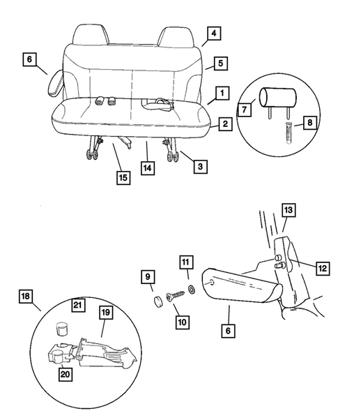 Rear Seats-Folding and Quads for 2005 Chrysler Town & Country #2