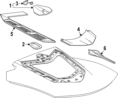 Exterior Trim - Engine Lid for 2025 Chevrolet Corvette #1