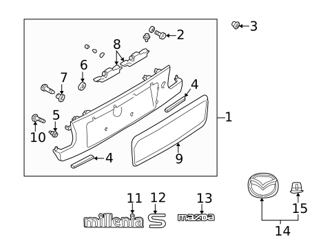 Exterior Trim - Trunk for 1997 Mazda Millenia #1