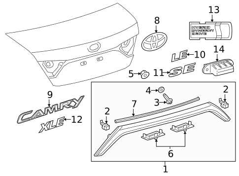 Exterior Trim - Trunk for 2016 Toyota Camry #1