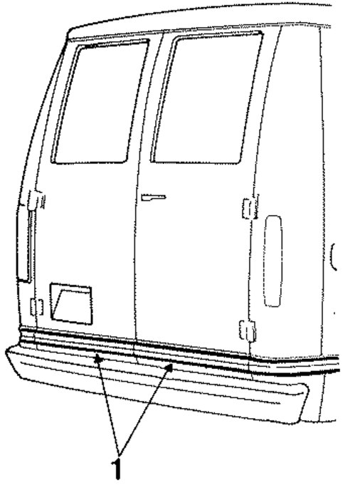 Exterior Trim - Rear Door for 1991 Ford E-350 Econoline #0