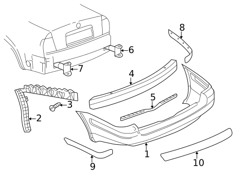 Bumper & Components - Rear for 2001 Volkswagen Passat #2