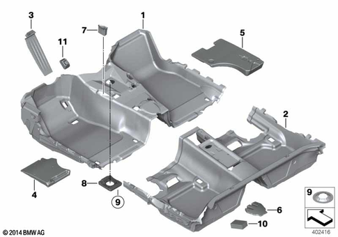 Interior Equipment, Lower for 2014 BMW 320iX #2