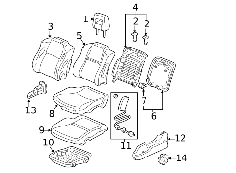 Front Seat Components for 2005 Honda Pilot #0