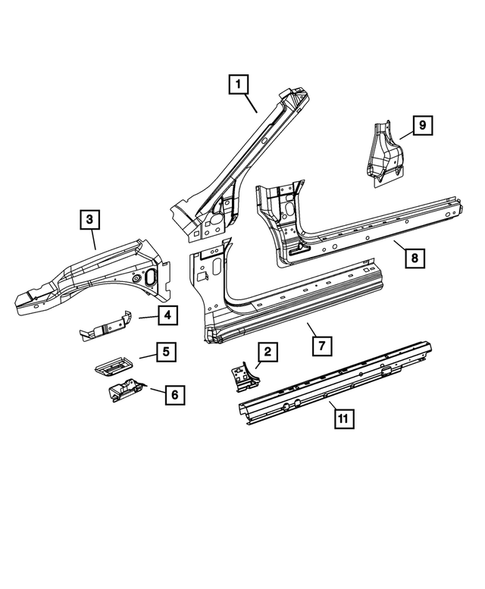 Aperture Panel and Pillar Supports for 2008 Chrysler Sebring #2