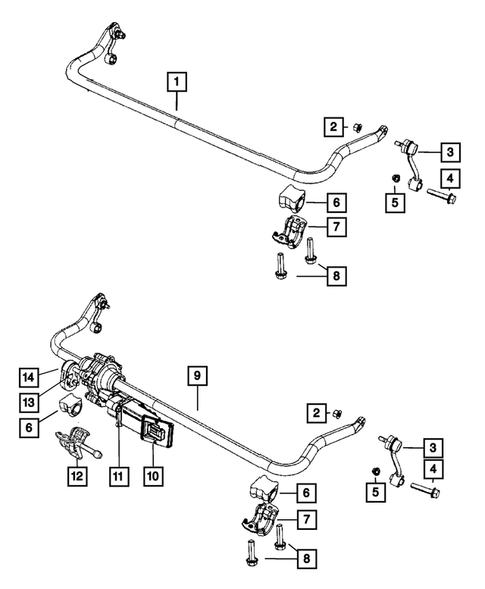 Front Stabilizer Bar for 2008 Jeep Wrangler #0
