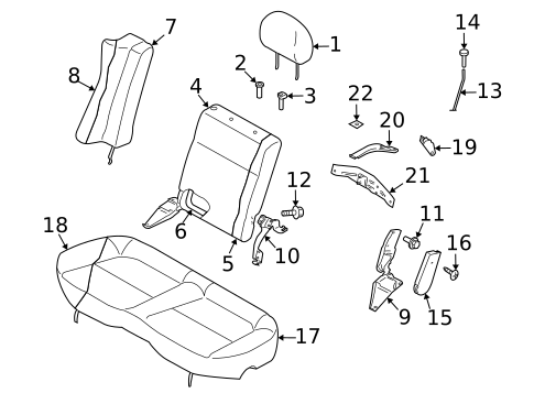 Rear Seat Components for 1999 Subaru Forester #0