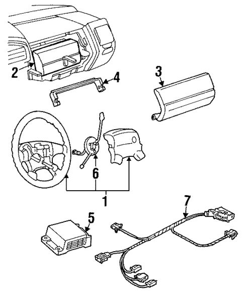 Air Bag Components for 1996 Volkswagen Cabrio #1