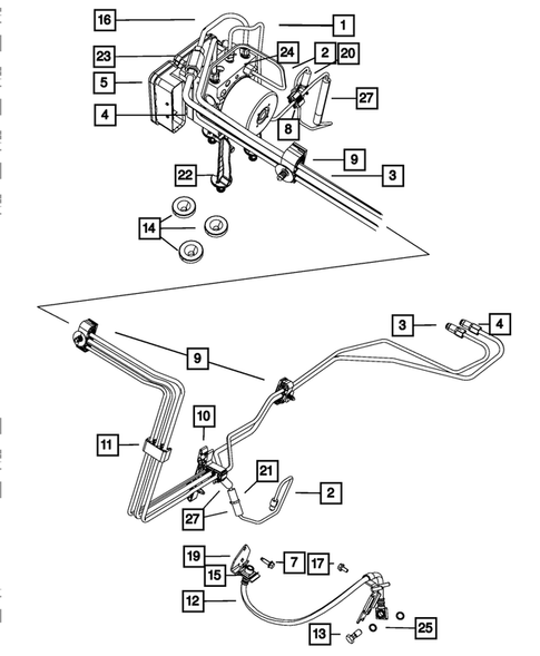 Hydraulic Control Unit, Brake Tubes and Hoses for 2010 Dodge Challenger #0