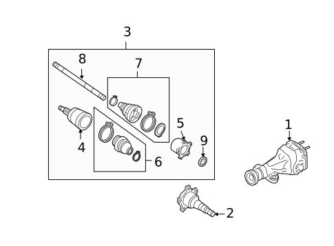 Axle & Differential for 2004 INFINITI FX35 #1
