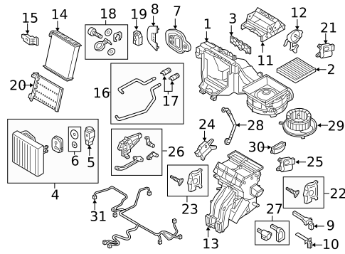 Evaporator & Heater Components for 2015 Volkswagen Golf #1