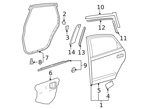 Door & Components for 2005 Toyota Prius #1