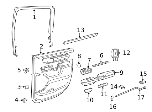 Interior Trim - Rear Door for 2020 Ram 1500 #0