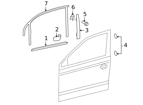 Exterior Trim - Rear Door for 2005 Volkswagen Jetta #2